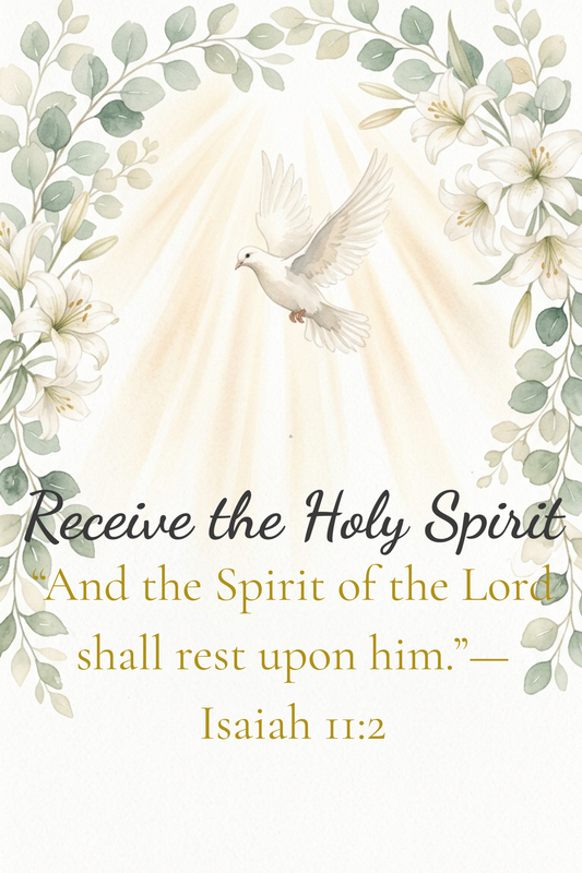 Confirmation Gift Print, Holy Spirit Dove Watercolor Catholic Keepsake, Isaiah 11:2 Scripture, Instant Digital Download Printable Wall Art