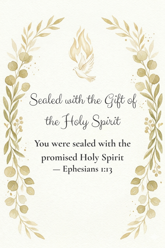 Sealed with the Gift of the Holy Spirit Print, Ephesians 1:13 Confirmation Gift Watercolor Catholic Keepsake, Instant Digital Download Printable Wall Art